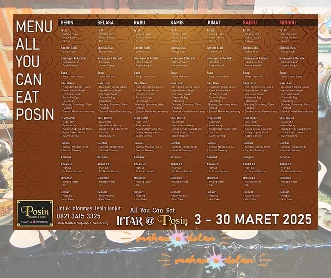 menu bukber auce posin bakery